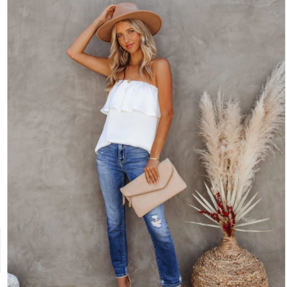 PADME Strapless Ruffle Blouse - Picture 9 of 10